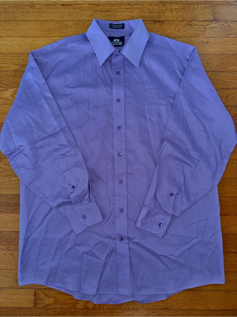 Stafford Men's Regular Fit Long Sleeve Dress Shirt - Lavender / Purple